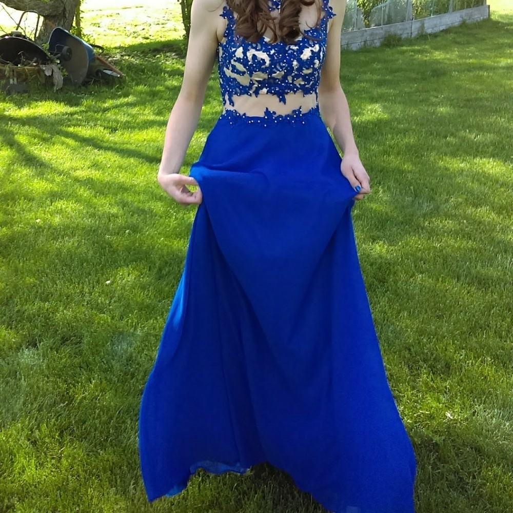 Royal Blue "Say Yes to the Prom" Prom Dress